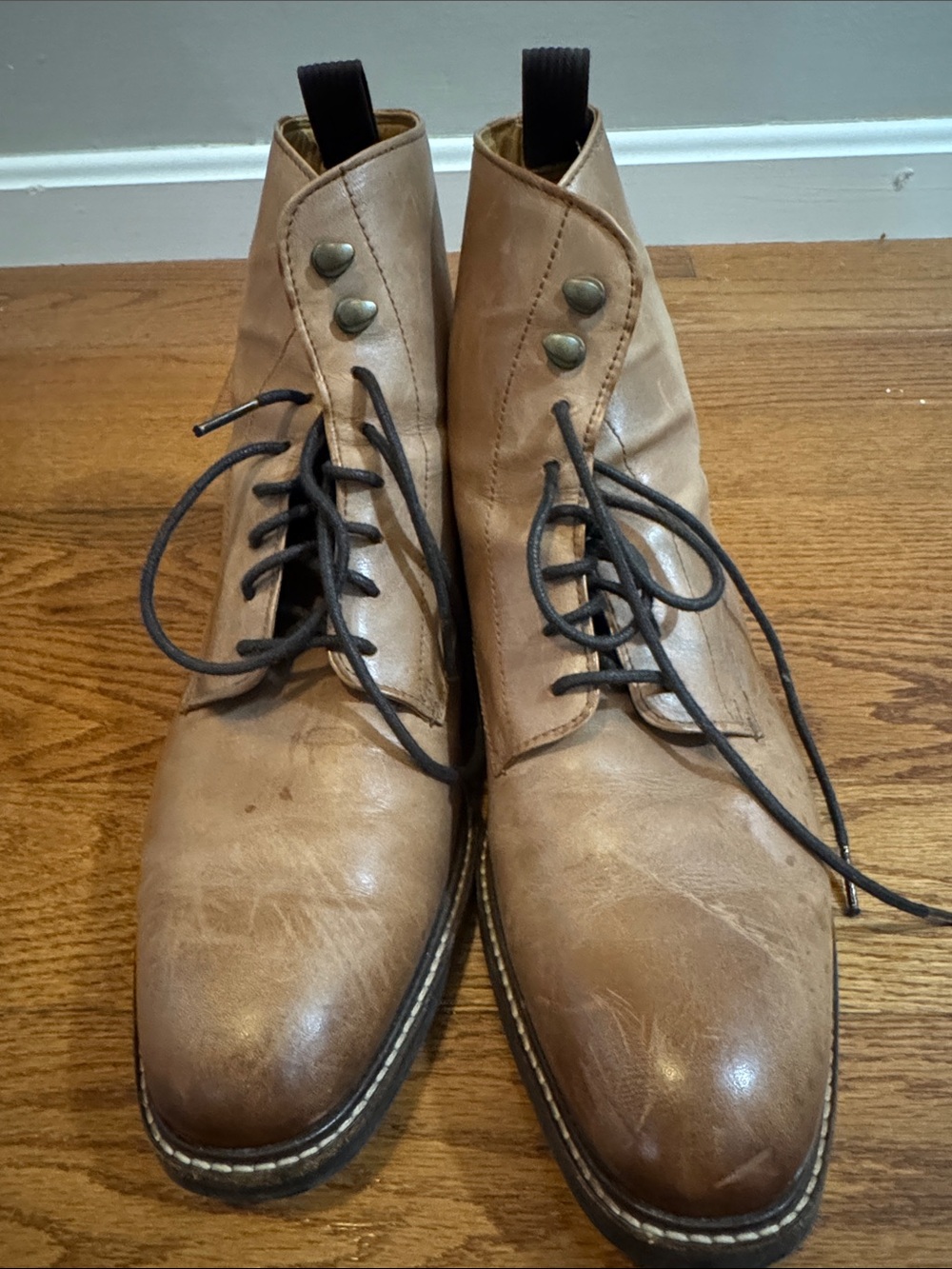 Cole Haan Men's Tan Leather Lace-Up Boots